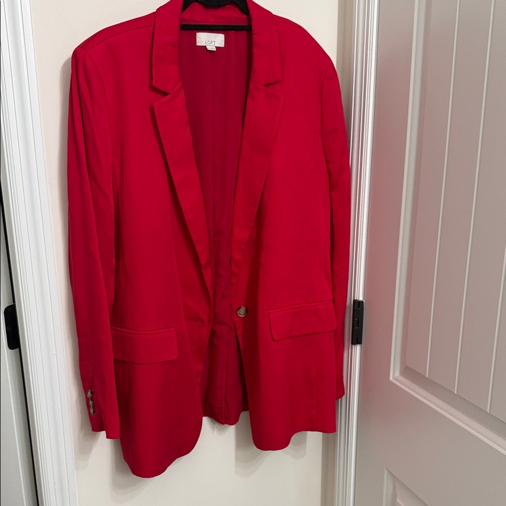 LOFT Vibrant Red Single-Button Women's Blazer